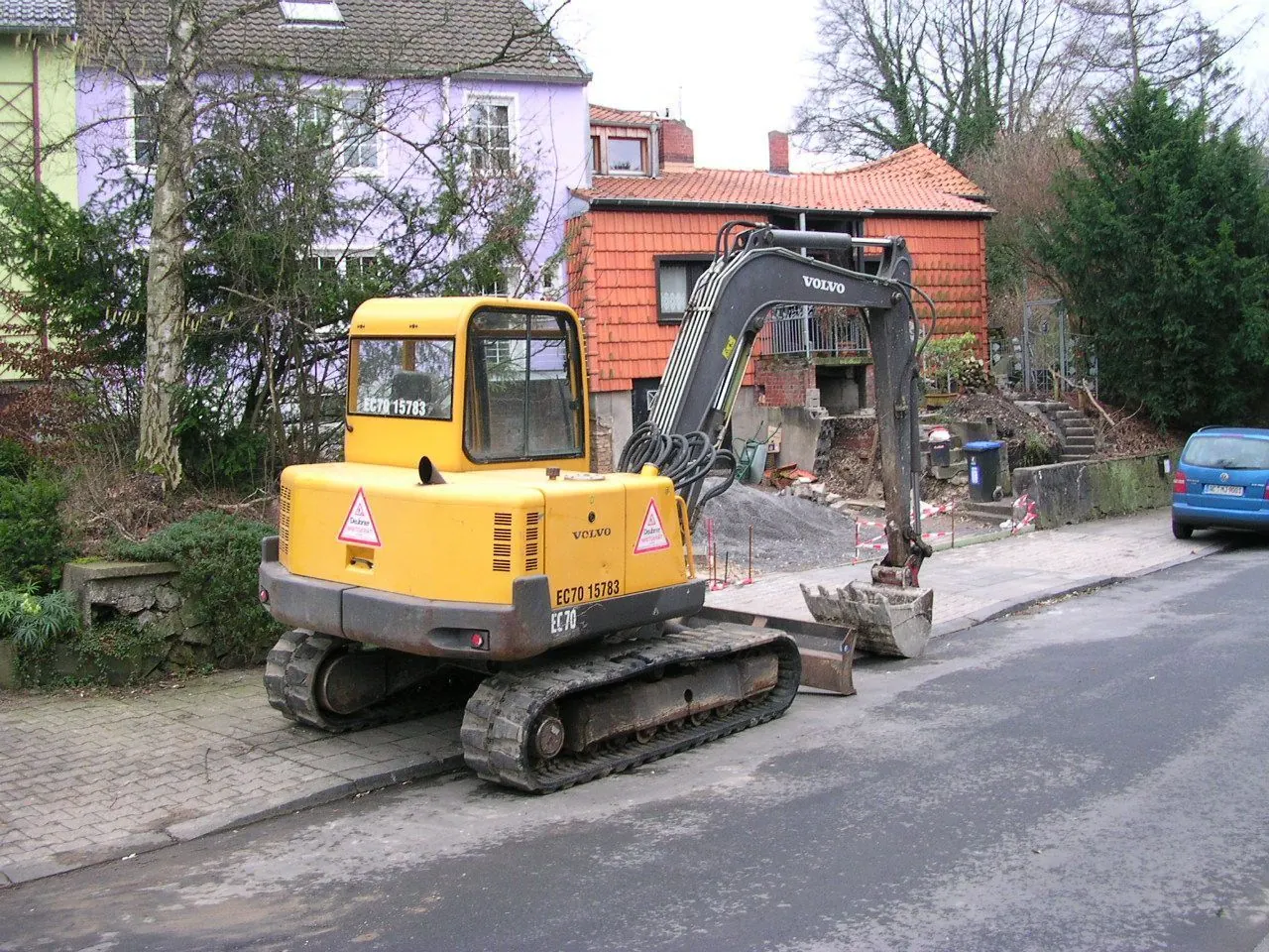 Volvo machine at work (representative photograph)