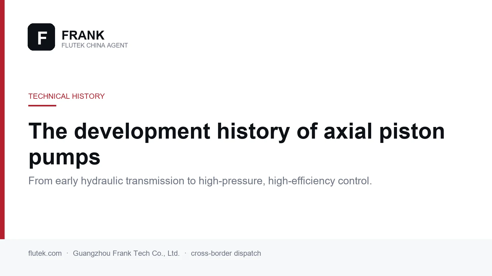 Title card for the article: the development history of axial piston pumps