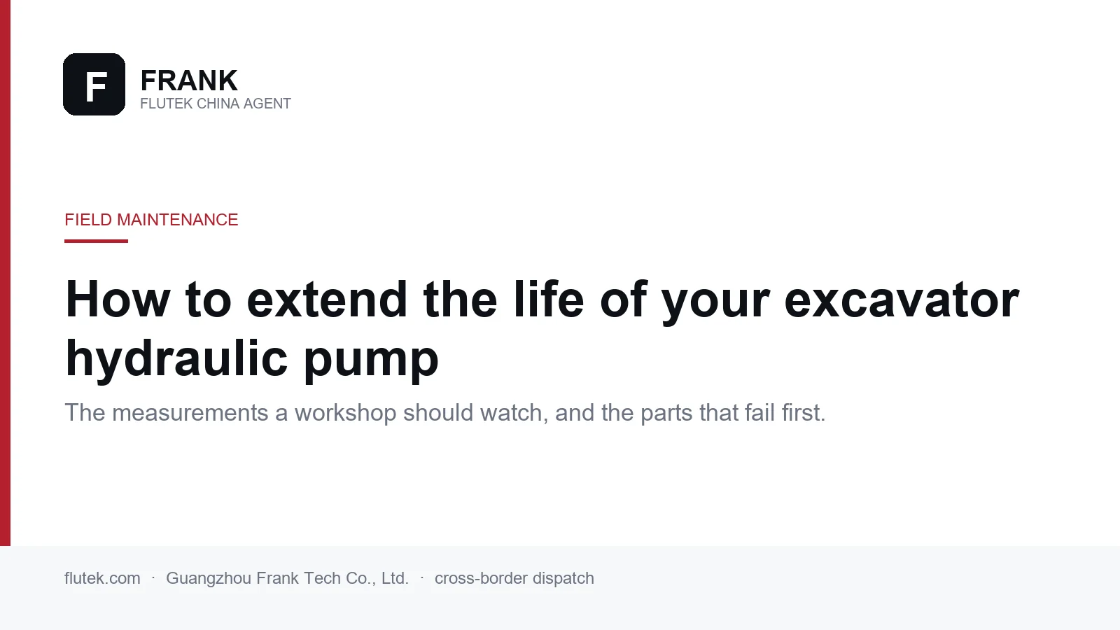 Title card for the article: extending the life of an excavator hydraulic pump
